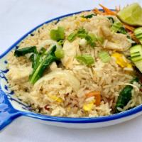 Thai Fried Rice · Traditional Thai fried rice with tomatoes & Chinese broccoli