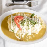 Burritos (Wet) · rice, beans, sour cream, cheese, onion, cilantro, meat.