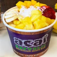 The Cali Acai · Blend: Acai, Mango, Stawberry, Peach, Passion Fruit, Pineapple, Guarana. Topping: Granola, B...