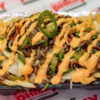 Chipotle Ranch Loaded Steak Fries  · RIBEYE STEAK, CHIPOTLE SOUCE , CRISPY FRIES, SWEET PEPPERS, MUSHROOMS, JALAPENOS, GRILLED ON...