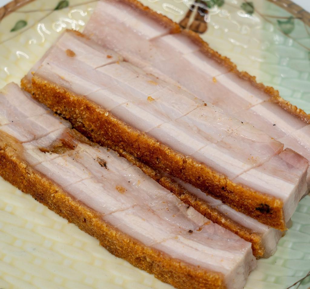 Crispy Skin Roasted Pork Belly · Contain nuts.
