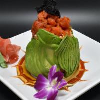 Rocket Bowl (No Rice) · In: diced spicy tuna, crab, scallops, shrimp tempura.
Out: wrapped with avocado, diced tuna,...