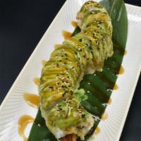 Caterpillar Roll · In: unagi, cucumber.
Out: avocado, unagi sauce.
