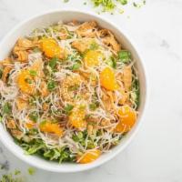 Chinese Chicken Salad · Romaine, wontons, chicken breast, scallions, Mandarin oranges, crispy noodles, sesame seeds,...