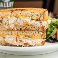 Tuna Melt Sandwich · All-white albacore tuna (line-caught) salad and melted Swiss or American cheese on grilled r...