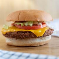 Classic Cheeseburger · Patty choice with American 'cheese,' lettuce, tomato, raw onion, pickles, ketchup, mayo, and...
