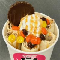 Reese'S Explosion · Vanilla base mixings: Reese's Peanut buttercup. Toppings: Whipped Cream, Reese's Peanut butt...