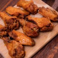 Wings · With your choice of Homemade Hot sauce, BBQ sauce, Lemon pepper, Hot Honey, Cajun, or  Garli...