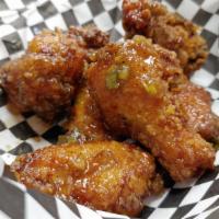 5 Jumbo Wings · 5 pcs Jumbo Fried Wings only
1 Flavor Choice
3 Side item Available
2 Topping Available