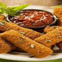 Mozzarella Sticks · Classic breaded mozzarella served with marinara sauce.