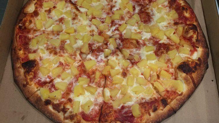 Hawaiian Pizza · Pizza sauce, Canadian bacon and pineapple.