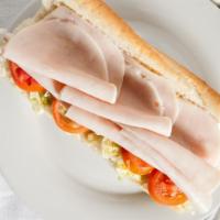 Turkey Breast · Thinly sliced Turkey with lettuce, plum tomatoes & mayo.
