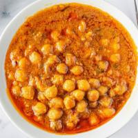 Chana Masala · Chick peas cooked with tomatoes and onions.