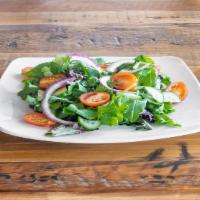 Classic Salad · Mixed greens, cherry tomato, persian cucumber, red onion, balsamic.