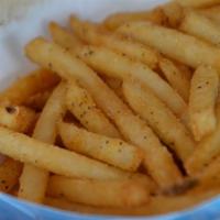 Bounty Fries · Golden shoestring fries.