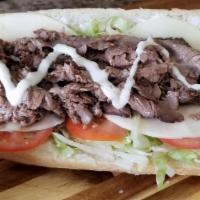 Roast Beef French Dip · Premium Boar's Head Brand London Broil Roast Beef marinated in Au Jus gravy on an 8 inch Fre...