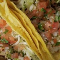Shrimp Taco · Fried beer batter shrimp. topped with cabbage, pico de gallo and chipotle mayo