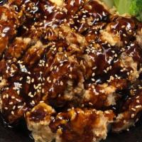 Sesame Chicken Don · Bowl of rice, topped with batter-fried chicken, drizzled with house teriyaki sauce, sesame s...