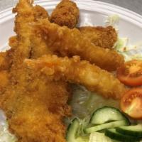 Seafood Mix · Combination of panko fried shrimp, salmon and oyster