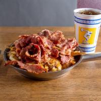 Pastrami Chili Cheese Fries · Our chili cheese fries topped with savory pastrami.