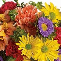 Make A Wish · Favorite. A summery mix of yellow daisy chrysanthemums, purple asters and red and orange car...