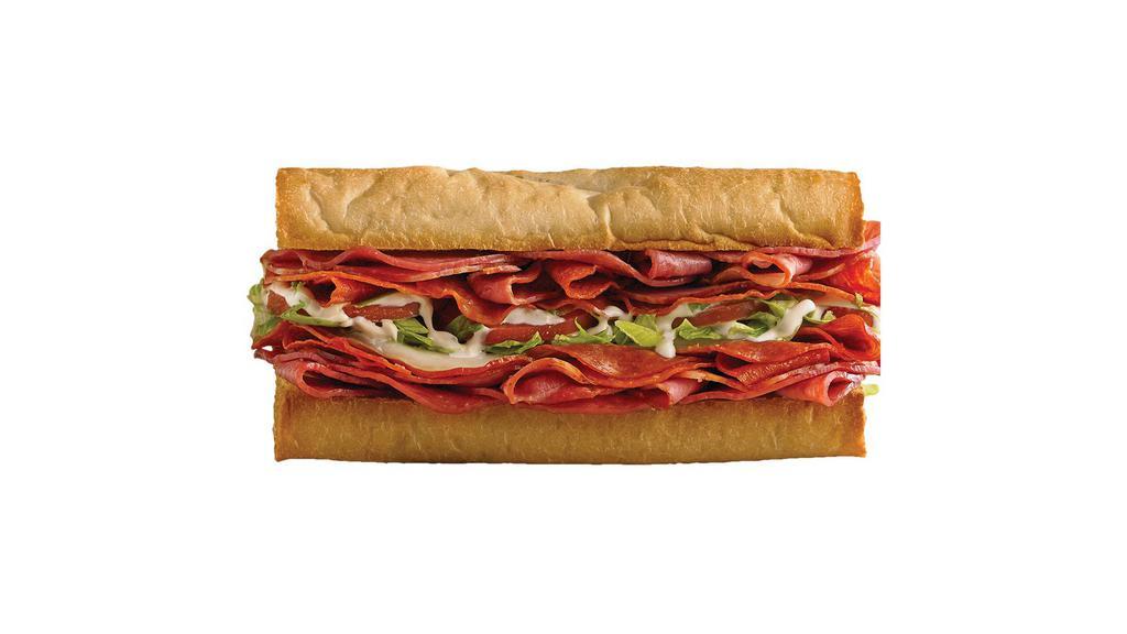 Grinder (Large) · Genoa Salami, Pepperoni, Spicy Capicola, Provolone, Lettuce, Tomatoes, Red Onions, Oil & Vinegar.