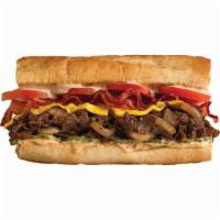 Chzbgrwich™ (Regular) · Sirloin Steak, Bacon, Cheddar, Tomatoes, Caramelized Onions, Pickles & 1000 Island.