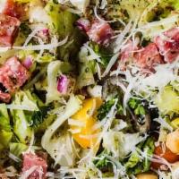 Boscoso'S Chopped Salad · Romaine lettuce, red onion, tomato, pepperoncini, Sicilian chicken, salami, grated parmesan....