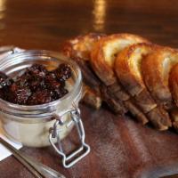 Chicken Liver Pate · Chicken liver pate + cherry-shallot compote + Tuscan toast