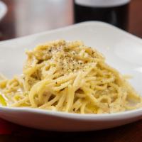 Cacio E Pepe · Spaghetti, pecorino, black pepper.