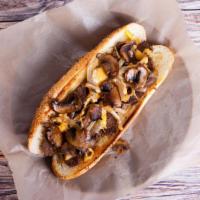 Works Philly Sandwich · With onions, bell peppers & mushrooms.
