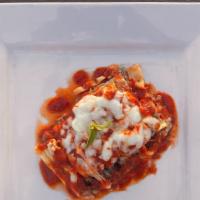 Homemade Lasagna · Made and baked in-house, with 3 layers of pasta, seasoned ground beef, ricotta, and mozzarel...