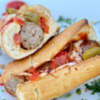 Italian Sausage, Peppers And Onions · Italian sausage and sautéed onions and peppers.