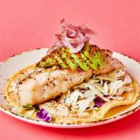 Grilled Fish Taco · Grilled COD, citrus slaw, avocado, pickled red onion