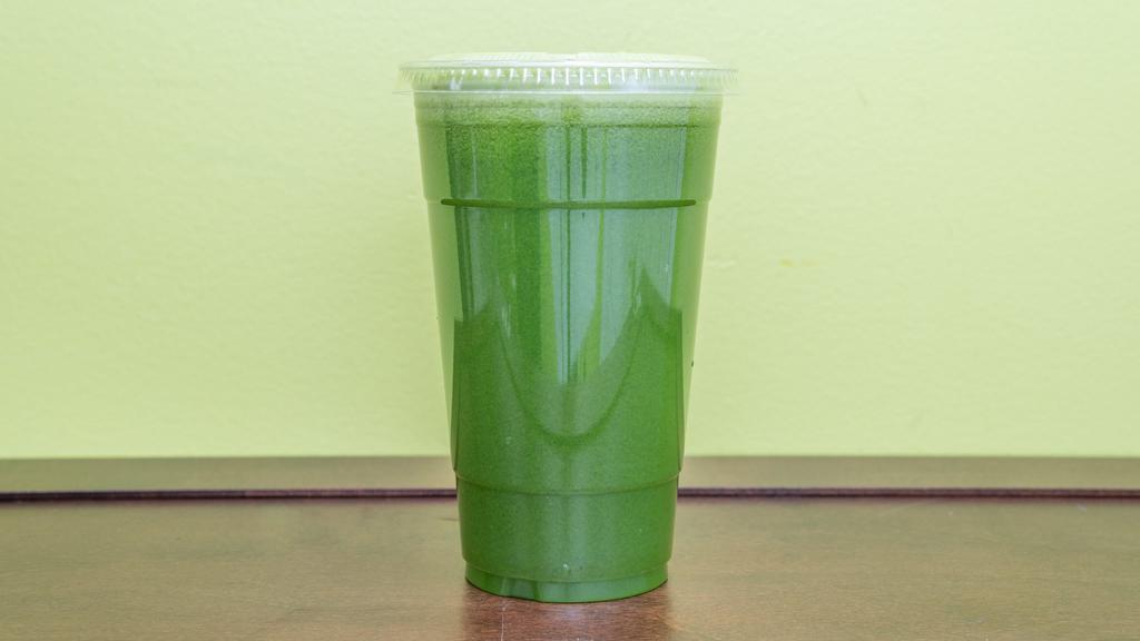 Green Machine Juice · Kale, spinach, parsley, cilantro, lemon, pineapple and green apple.
