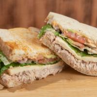 Tuna Sandwich · Tuna, chipotle mayonnaise, mozzarella cheese, lettuce, tomato, red onions and avocado.