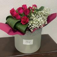 Grand Box · 1 dozen roses and babies breath with greens in large box. You can choose what color you want...