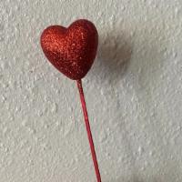 Mini-Heart Pick Add On For Flowers · Red or pink heart Pick add on for flower arrangement.  Enhances any bouquet.