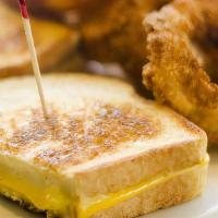 Grilled Cheese Sandwich · American and Jack cheese on grilled sourdough bread.