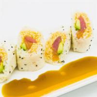 Superman* · In: Spicy Crab, Avocado, Tuna, Salmon
Out: Soy Paper Wrapped
Sauce: Spicy Mayo, Eel Sauce