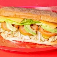 Tuna Sandwiches · Tuna, lettuce, tomatoes, onions, pickle, avocado, jalapeno, mayonnaise, mustard, and ranch.