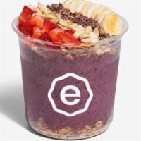 Almond Butter Acai Bowl. · Acai, almond butter, blueberry, banana, almond milk.