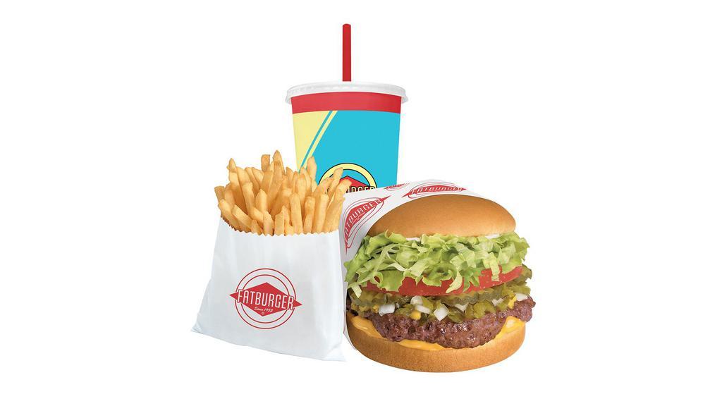 Original Fatburger Meal · Includes burger fries and drink.