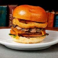 Beyond Burger · Beyond vegan patty, cheddar cheese, lettuce, tomato, mushroom, onion ring