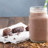 Rambo · Almond milk, banana, granola, dates, cocoa nibs and plant chocolate protein.