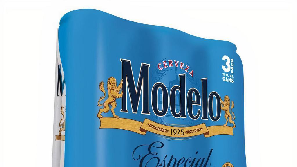 Modelo 3 Pack · Model 3 Pack 24oz cans.