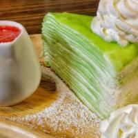 Crepe Cake · A multi-layer crepe with house-made custard in-between each layer.  Sometimes known as the 