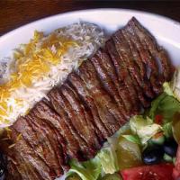 Beef Barg Kabob · One skewer of thinly sliced of filet mignon.