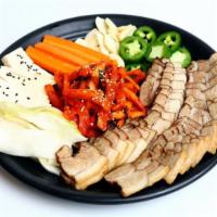 Bossam · 보쌈; Boiled Pork Belly with vegetables