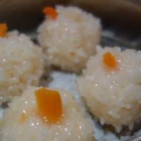 D18 Deep Fried Shrimp Ball酥炸蝦丸 · Three pieces.